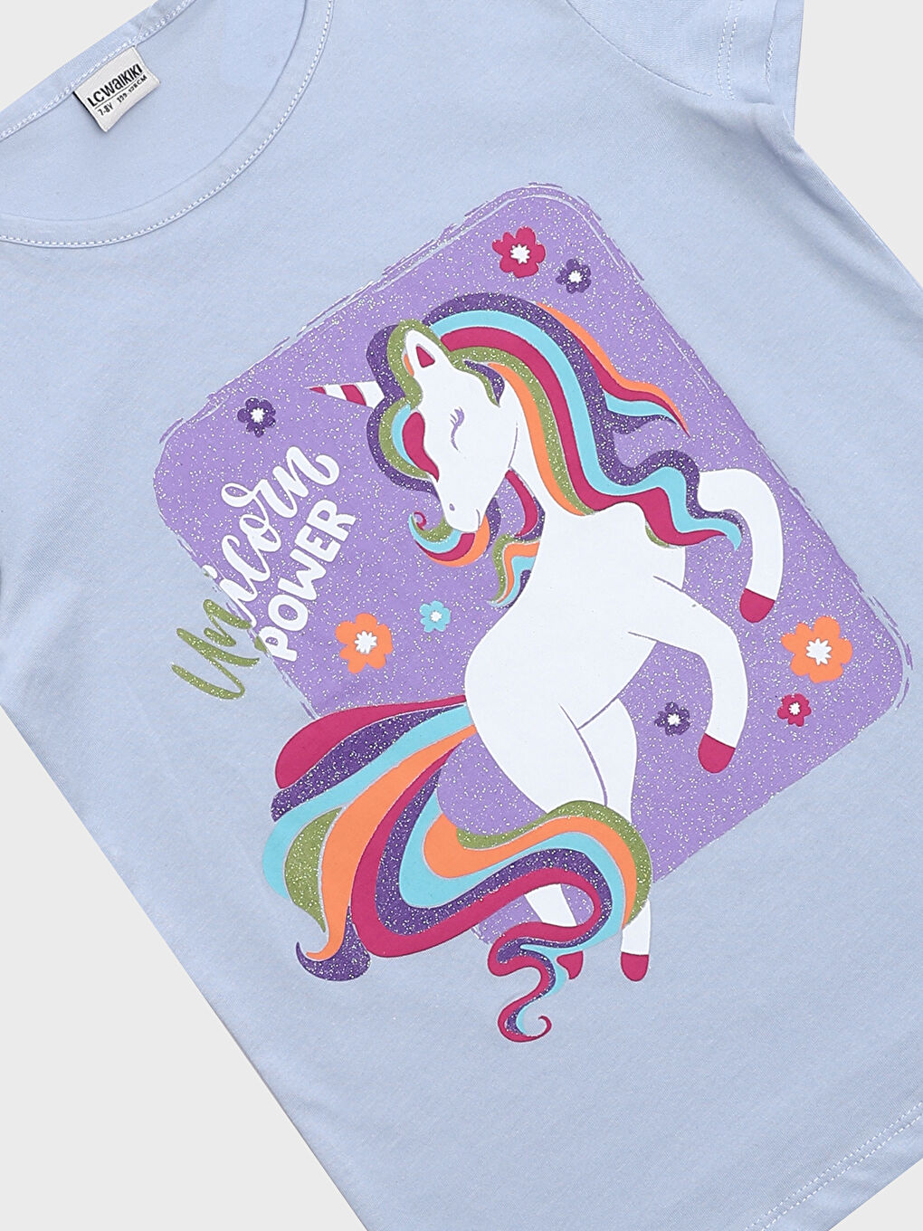 Crew Neck Printed Short Sleeve Girls' T-Shirt-2