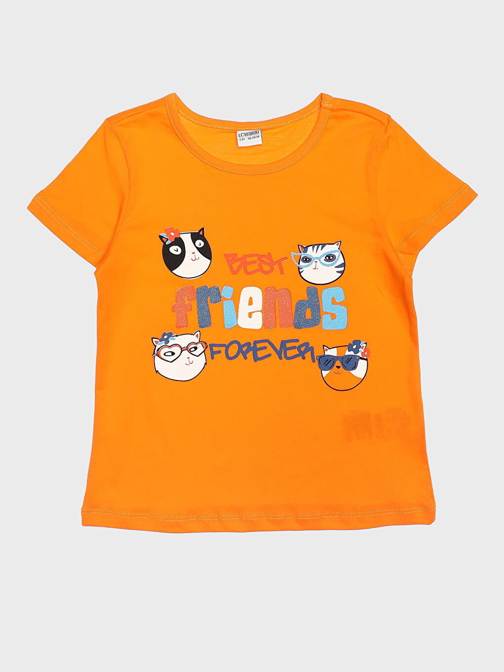LCW Kids Crew Neck Printed Short Sleeve Girls' T-Shirt -S3KE34Z4-GFX