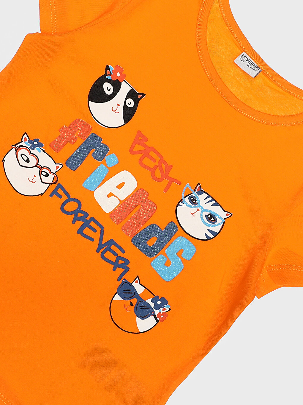 LCW Kids Crew Neck Printed Short Sleeve Girls' T-Shirt -S3KE34Z4-GFX