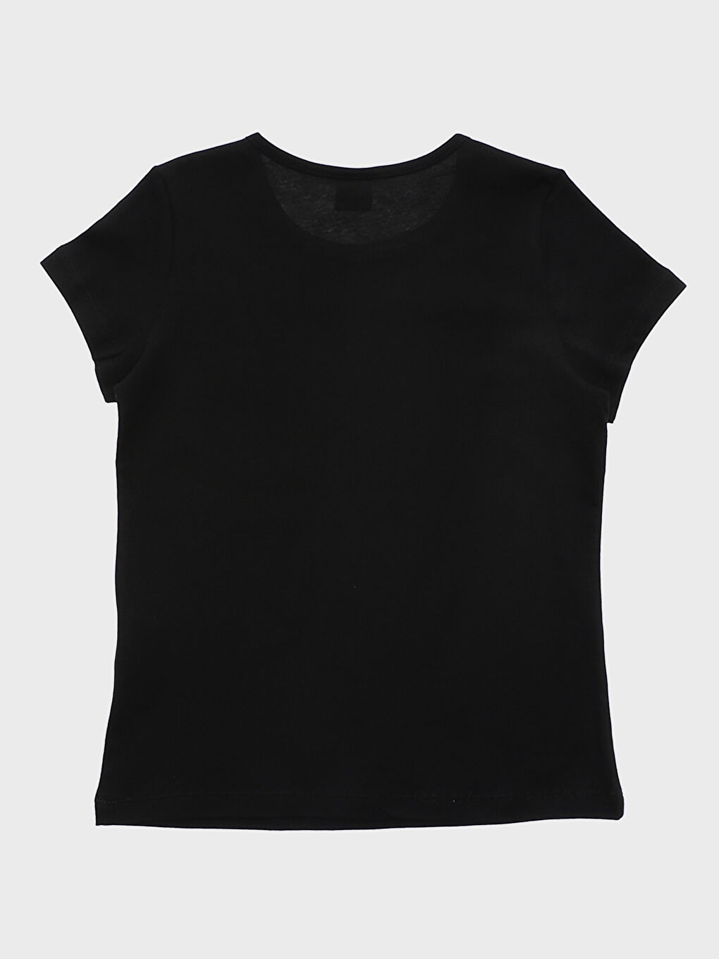 تيشيرت للبنات بياقة دائرية مطبوع كم قصير-1