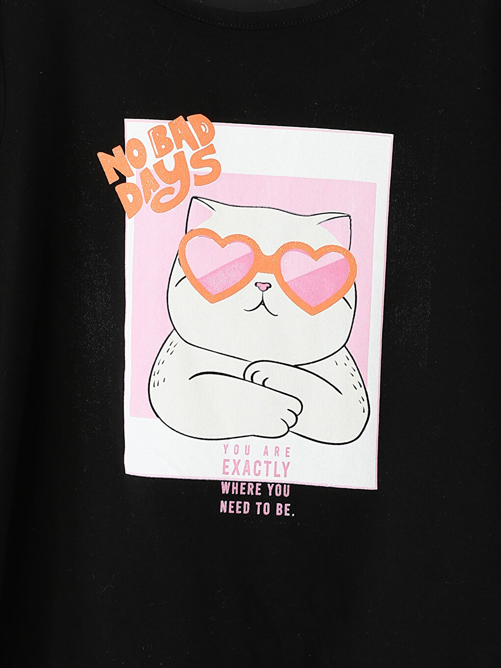 Crew Neck Printed Girls' T-Shirt-2