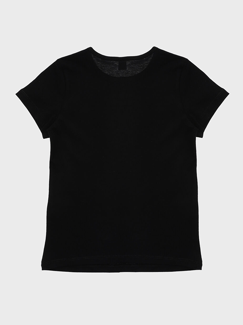 تيشيرت للبنات بياقة دائرية مطبوع كم قصير-1