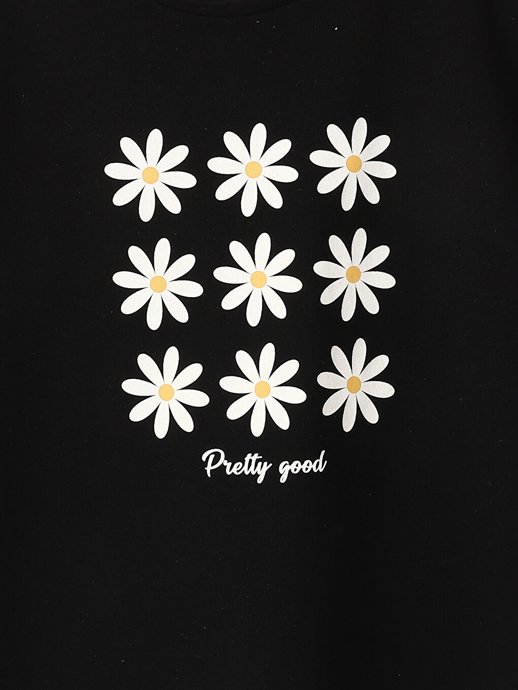 تيشيرت للبنات بياقة دائرية مطبوع كم قصير-3