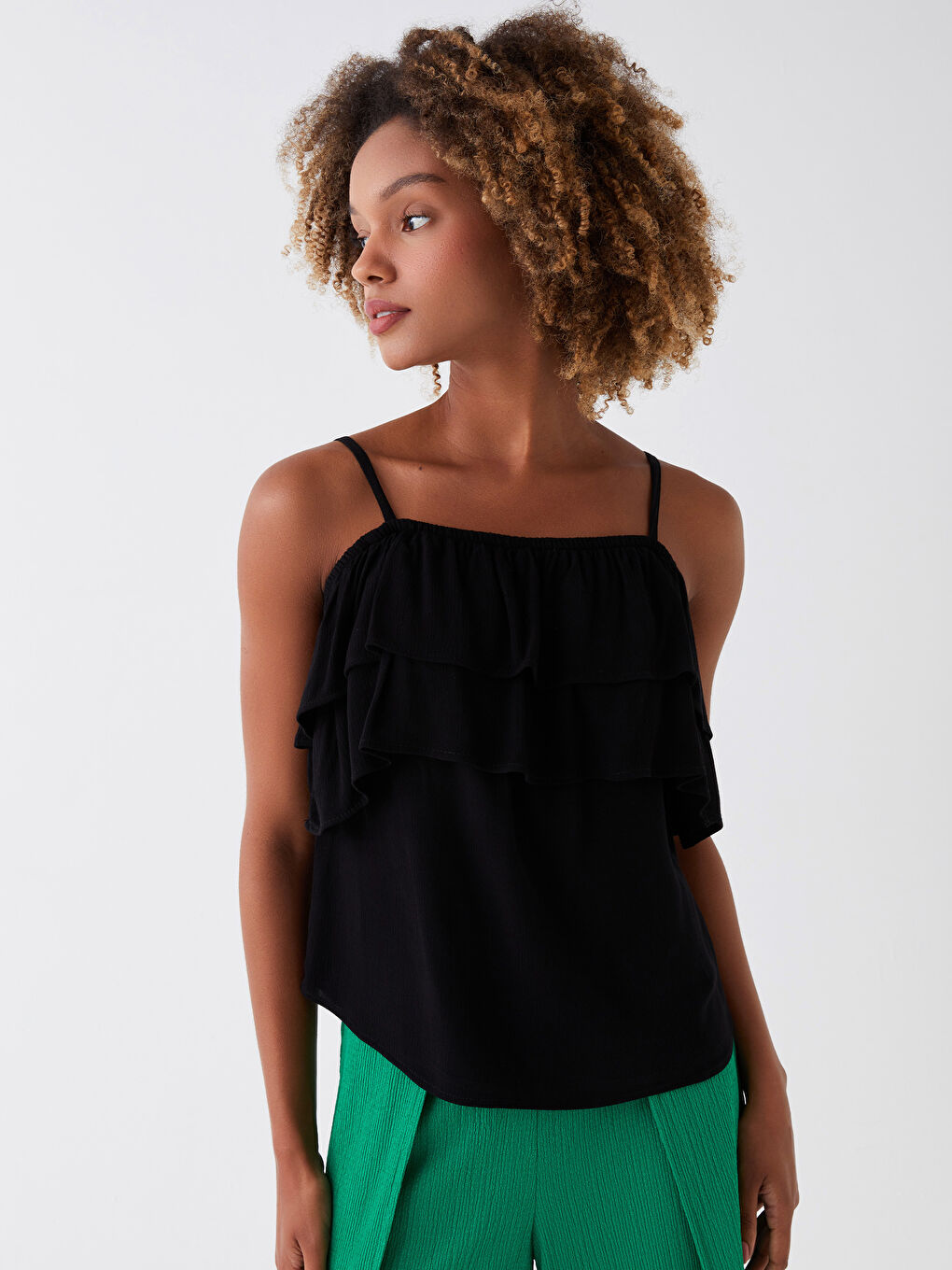 Boat Neck Straight Strap Women's Blouse -S3KE44Z8-CVL