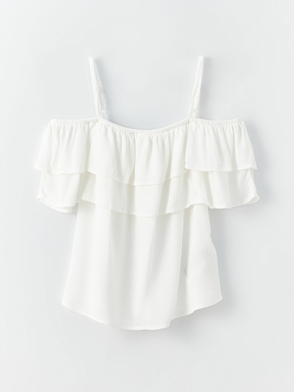 Ekru Kadın Kayık Yaka Düz Bluz-5