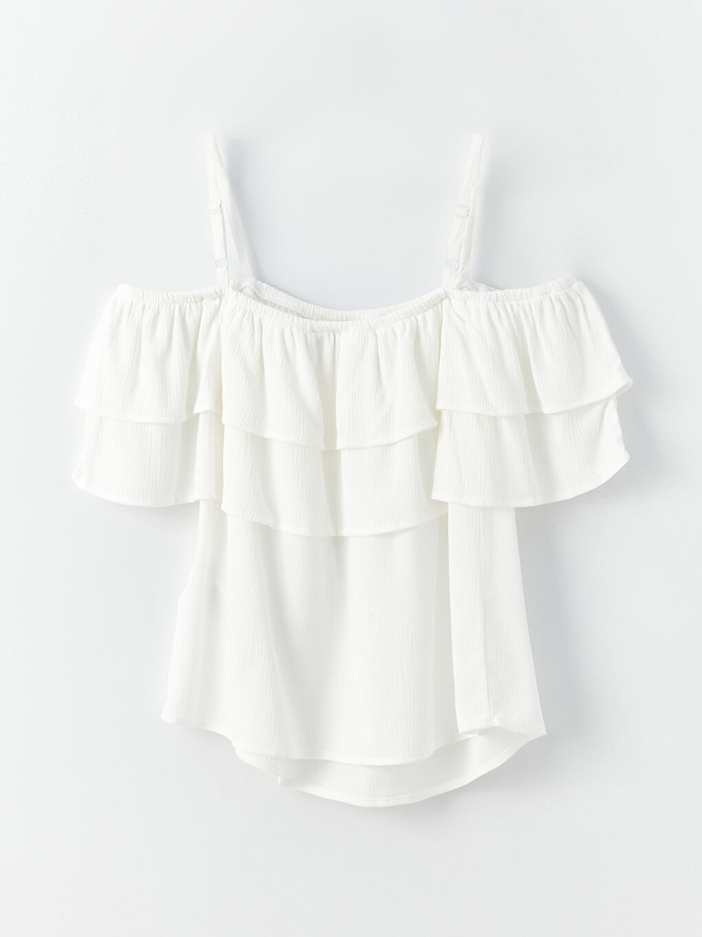 Ekru Kadın Kayık Yaka Düz Bluz-6