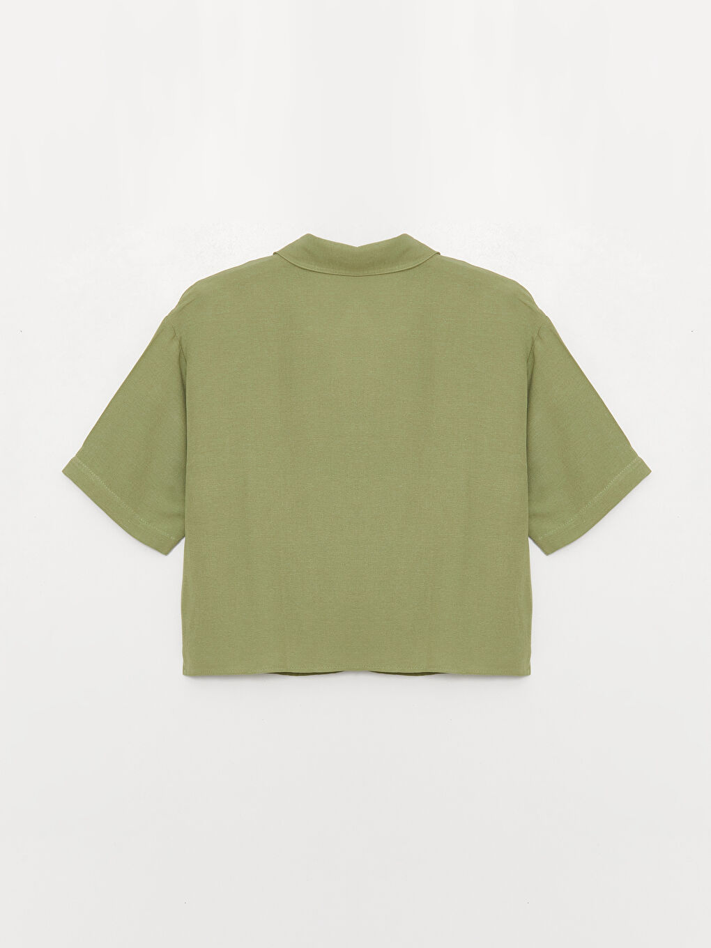 Plain Short Sleeve Poplin Women's Shirt-6