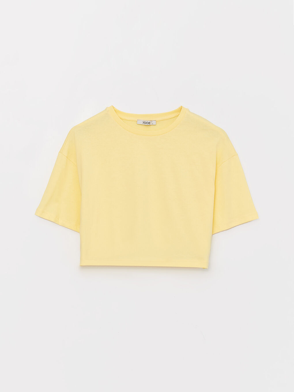 Κροπ Τοπ Στρογγυλή Λαιμόκοψη Απλό Κοντό Μανίκι Υπερμεγέθης Για Γυναίκες-5