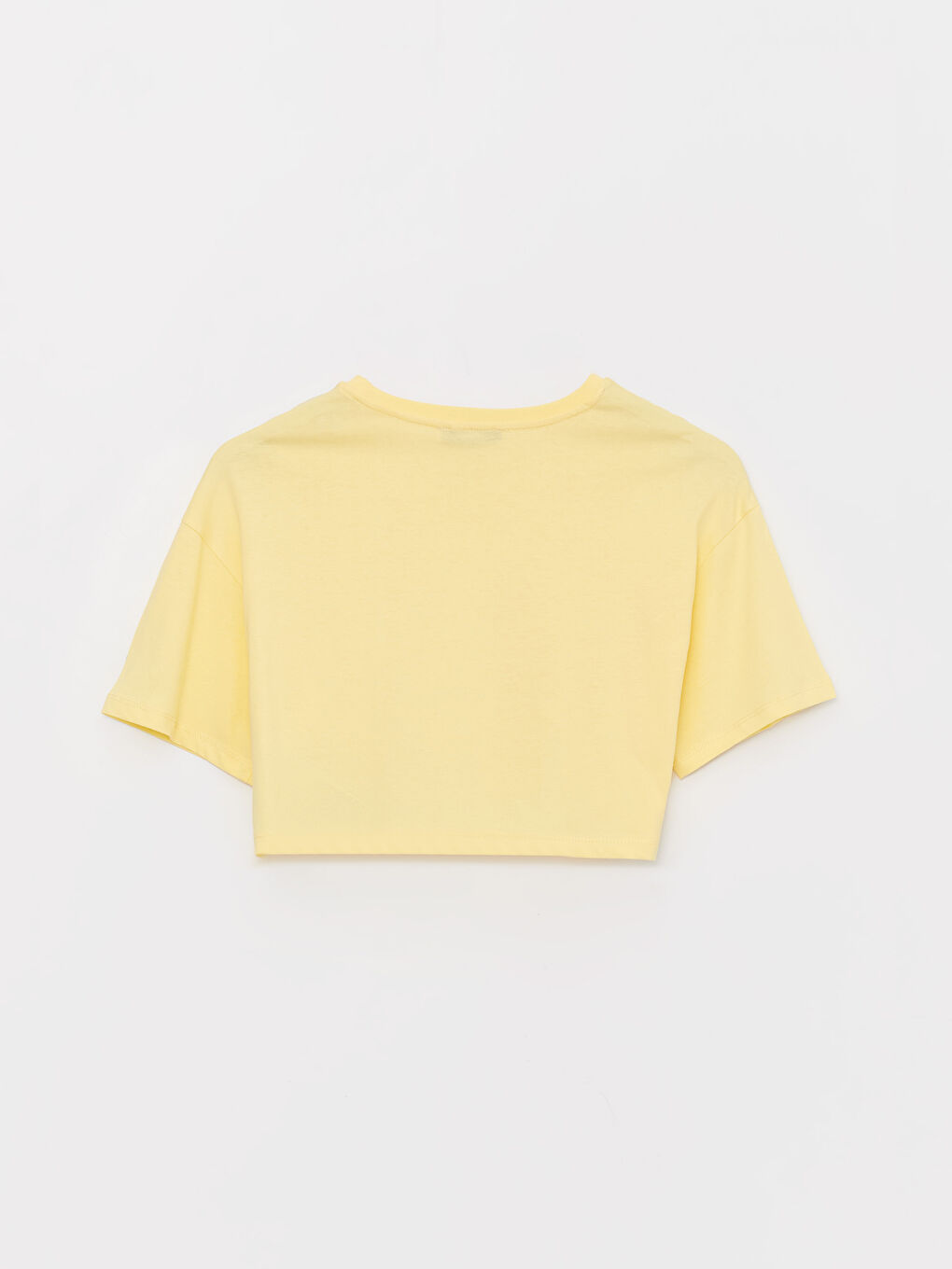 Κροπ Τοπ Στρογγυλή Λαιμόκοψη Απλό Κοντό Μανίκι Υπερμεγέθης Για Γυναίκες-6