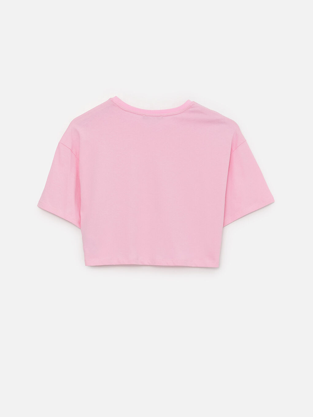 Haut Court Oversize à Manches Courtes Uni pour Femmes Col Rond-6