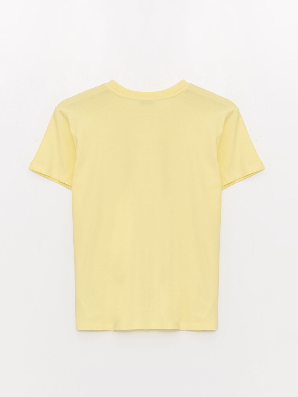 Sarı Bisiklet Yaka Baskılı Kısa Kollu Kadın Tişört-5