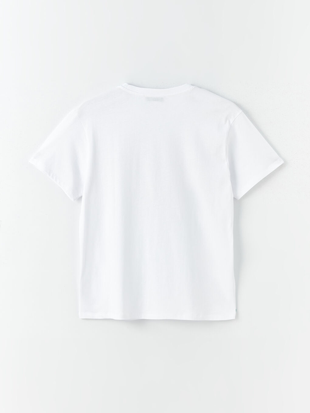 Beyaz Bisiklet Yaka Baskılı Kısa Kollu Kadın Tişört-6