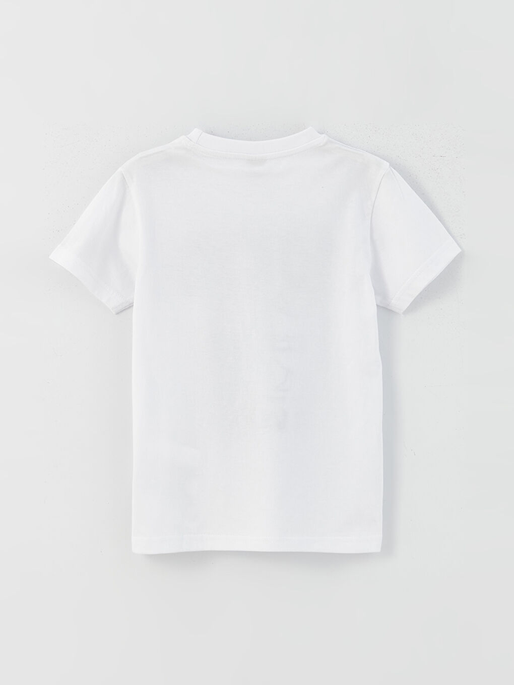 Beyaz Bisiklet Yaka Baskılı Kısa Kollu Erkek Çocuk Tişört-1
