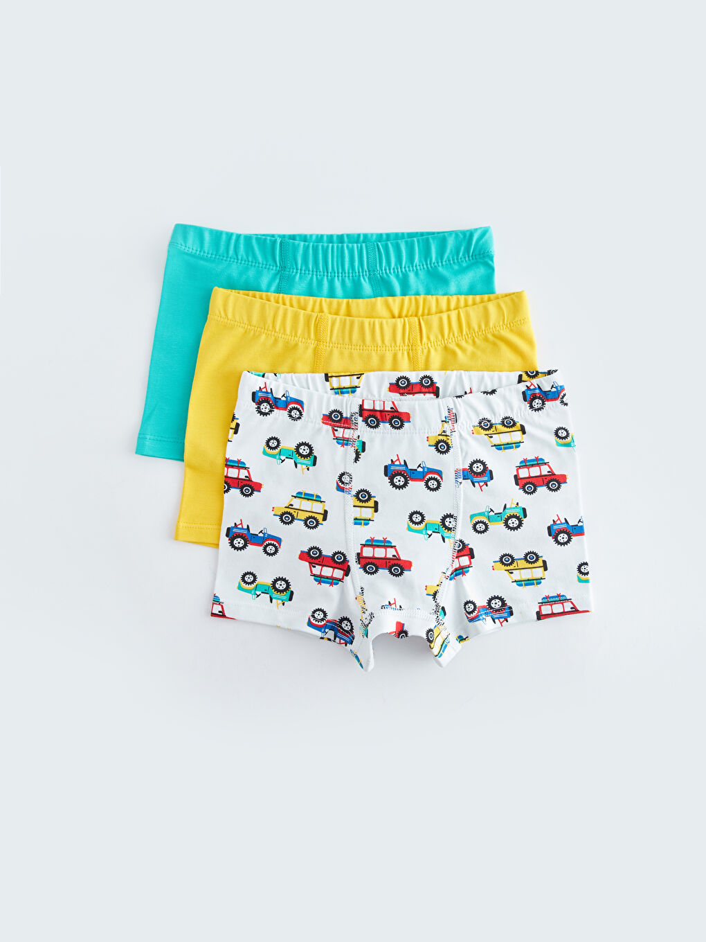 LCW baby Ekru Baskılı Erkek Çocuk Boxer 3'lü