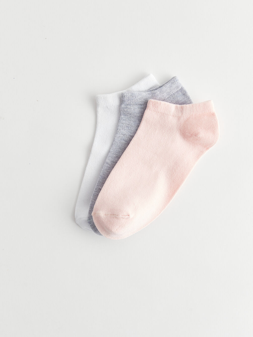 Mercan Kadın Düz Patik Çorap 3'lü-1
