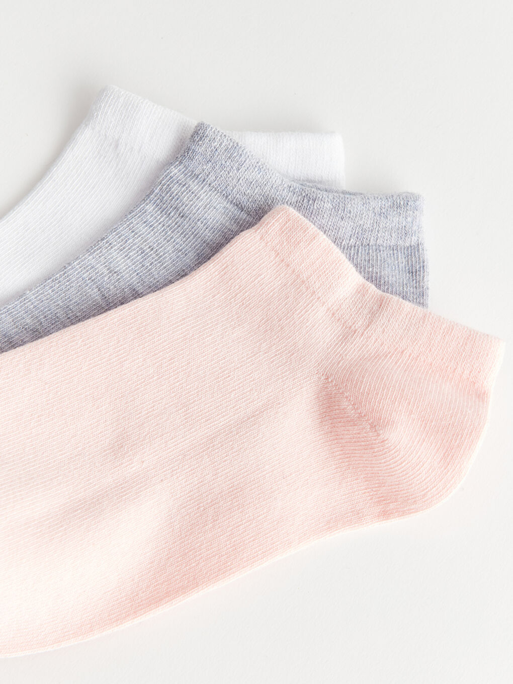 Mercan Kadın Düz Patik Çorap 3'lü-2