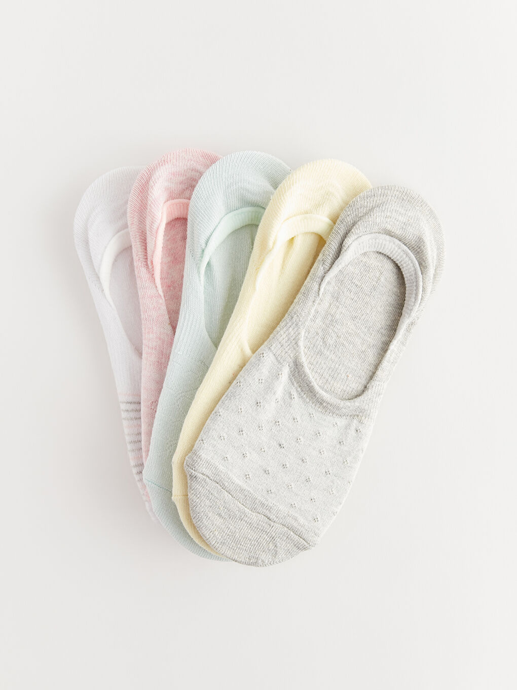 Pembe Desenli Kadın Babet Çorap 5'li-1