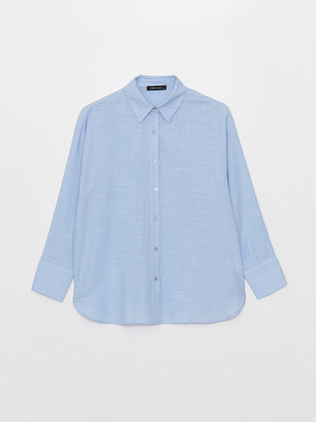 Plain Long Sleeve Oversize Women's Shirt-5
