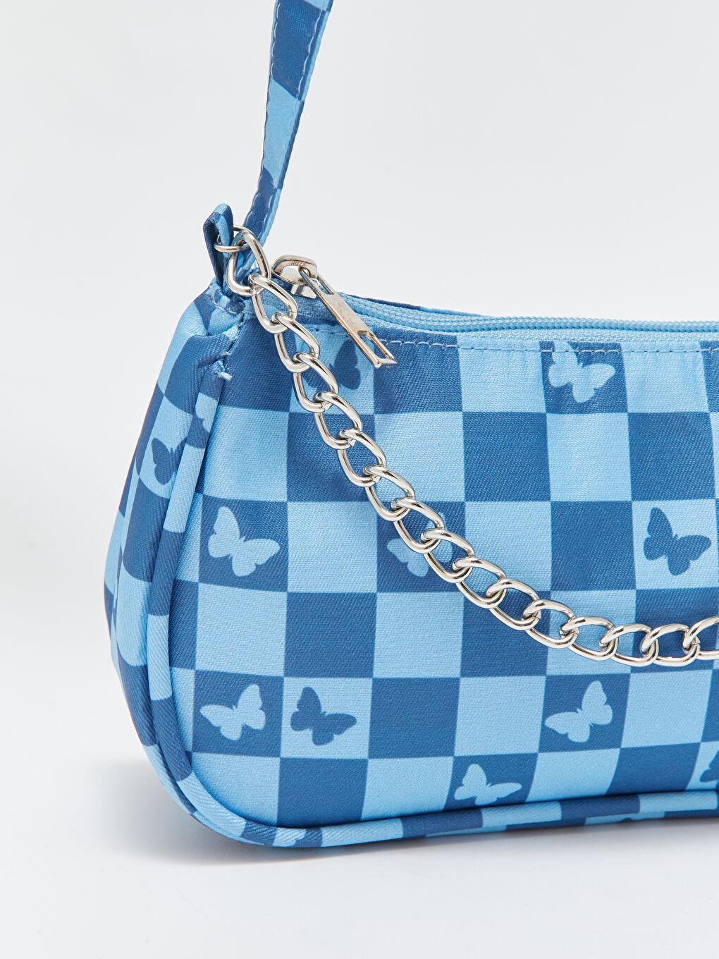 Mavi Desenli Zincir Detaylı Kız Çocuk Kol Çantası-3