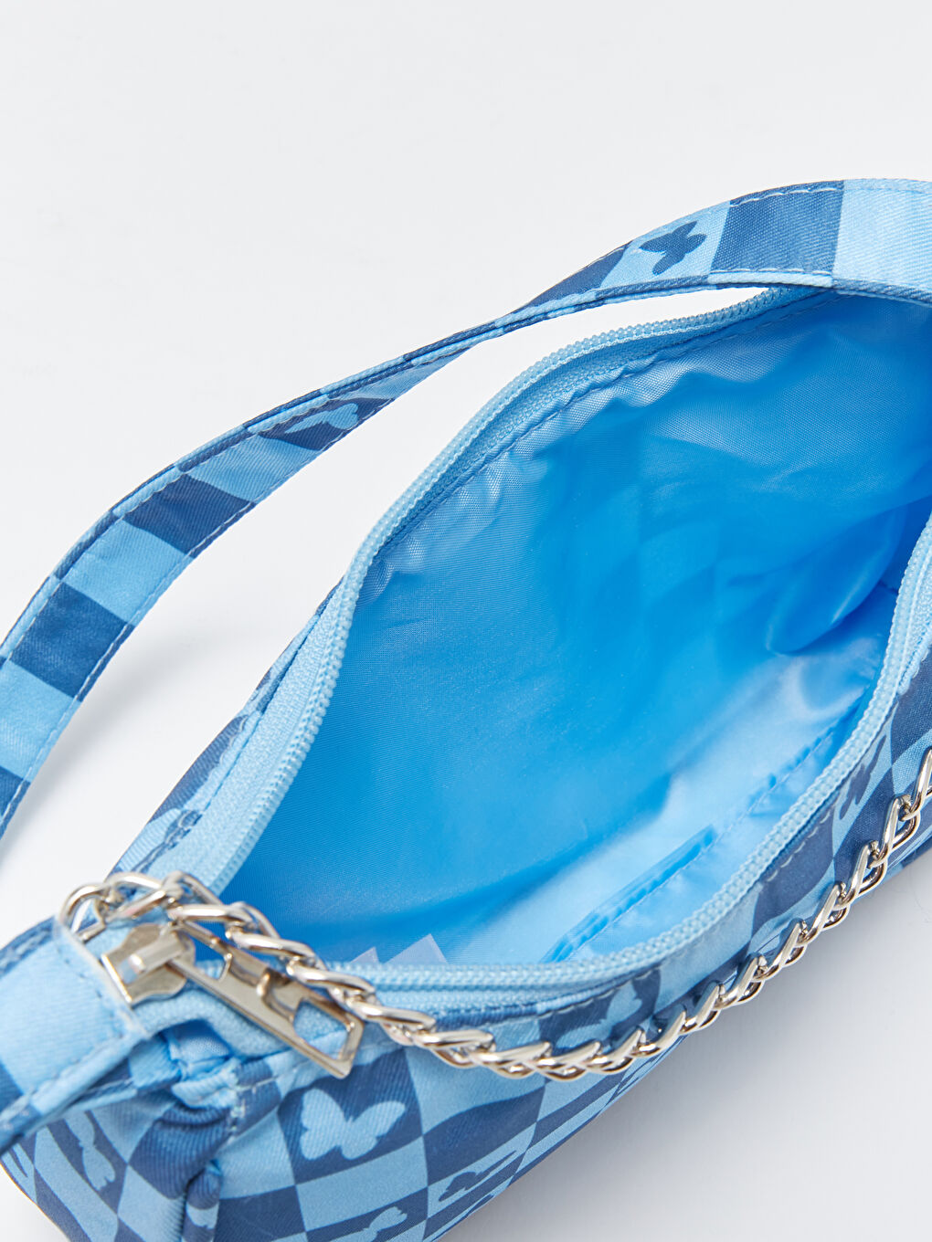Mavi Desenli Zincir Detaylı Kız Çocuk Kol Çantası-4