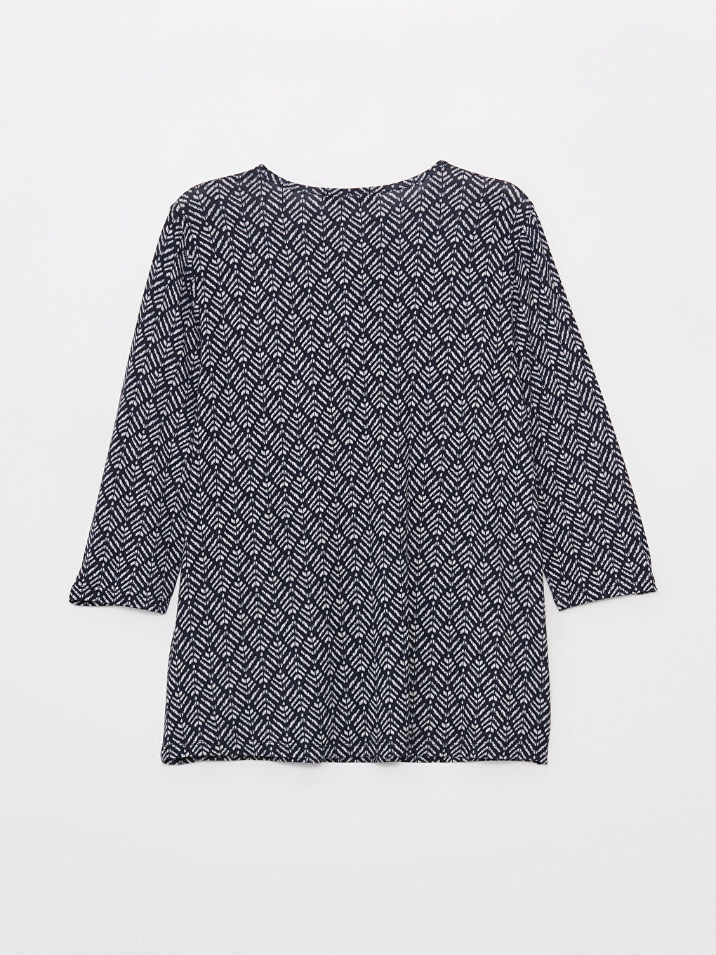 Crew Neck Patterned T-Shirt-6
