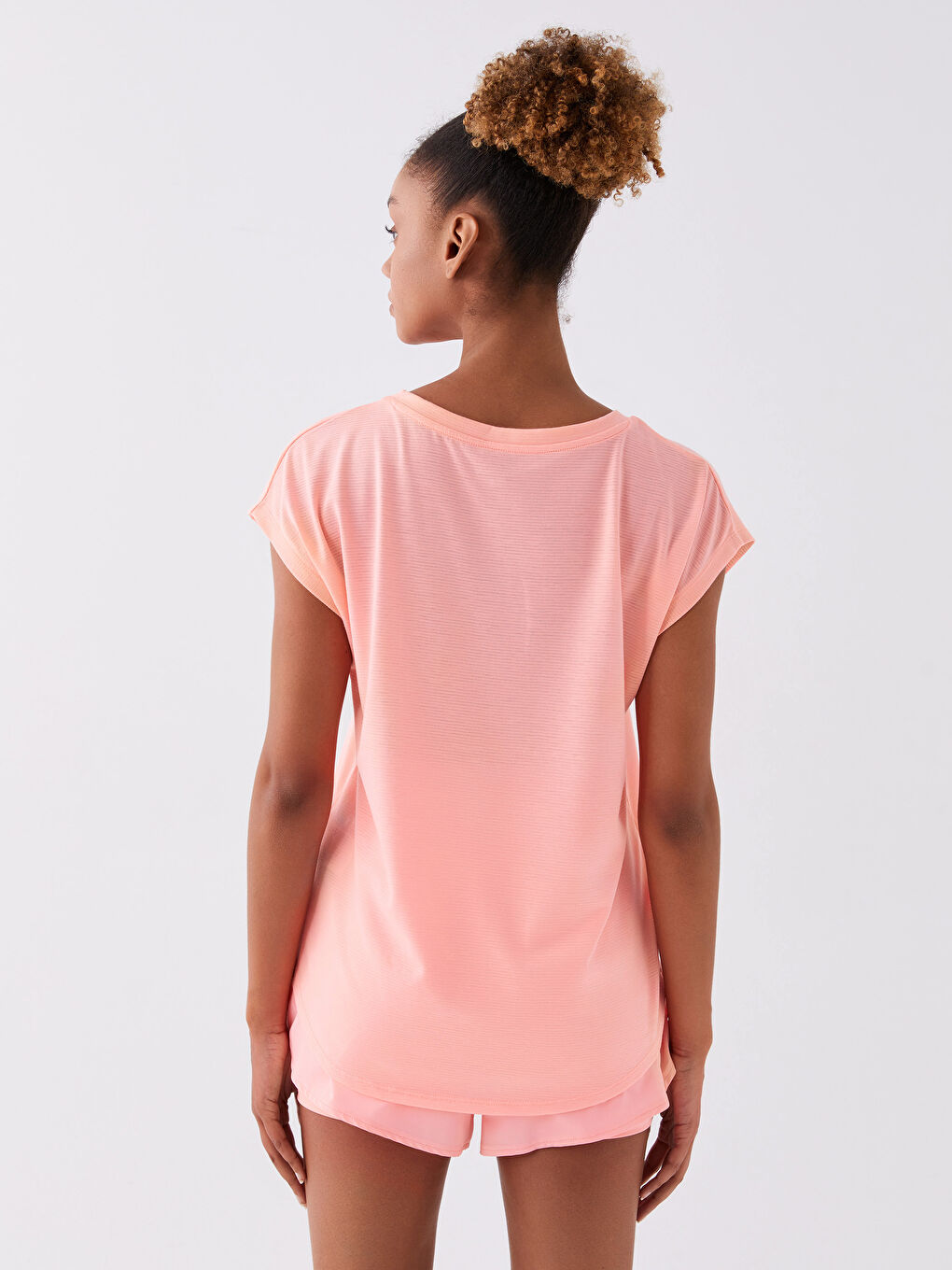 T-shirt à manches courtes imprimé à col rond pour femmes-4