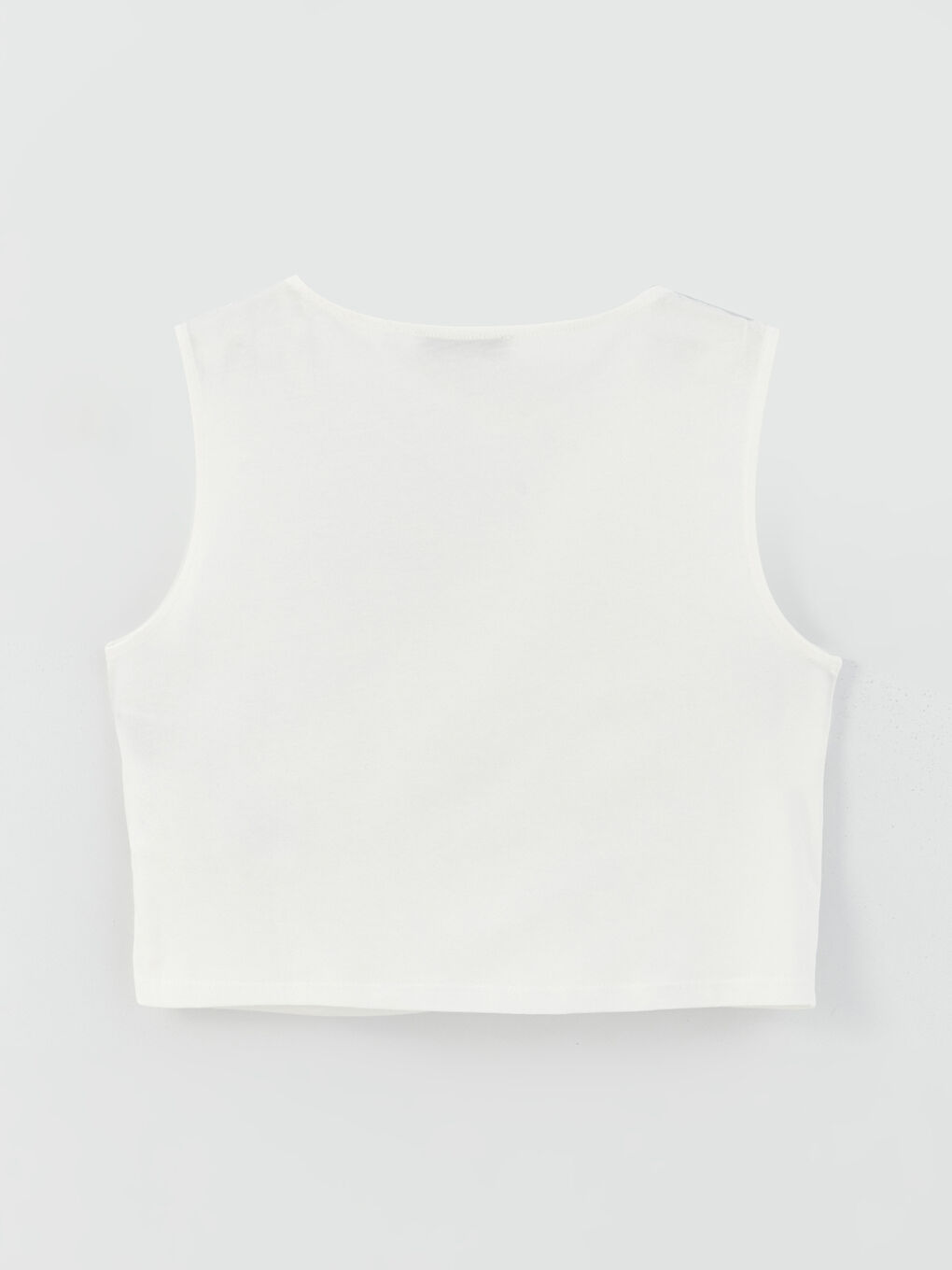 Beyaz Kadın Bisiklet Yaka Düz Atlet-6