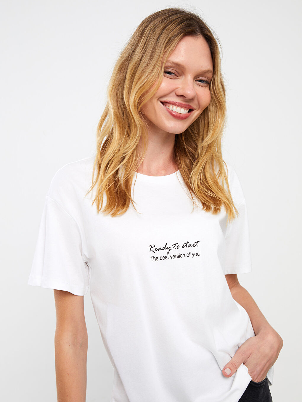 Crew Neck Printed Short Sleeve Women's T-Shirt