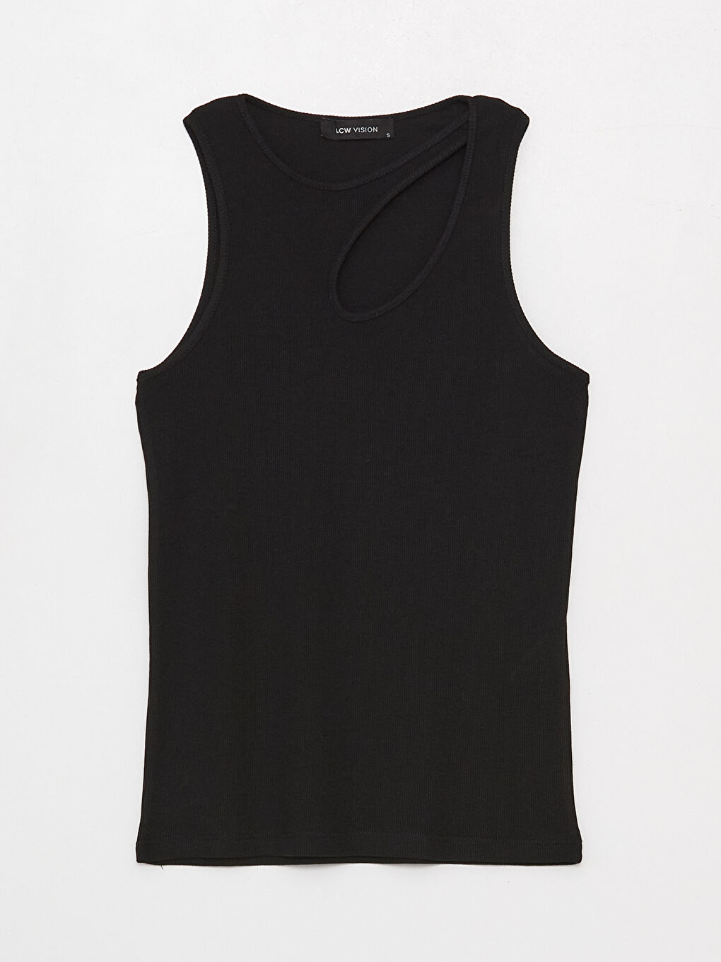 Siyah Kadın Bisiklet Yaka Düz Bluz-5