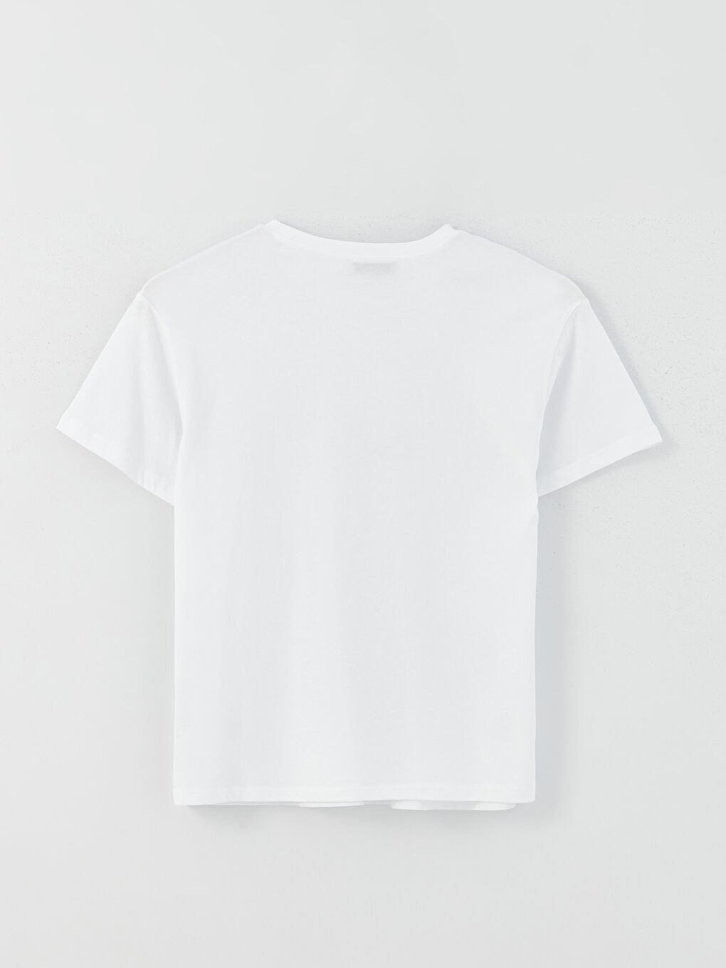 Ekru Bisiklet Yaka Baskılı Kısa Kollu Kadın Tişört-6