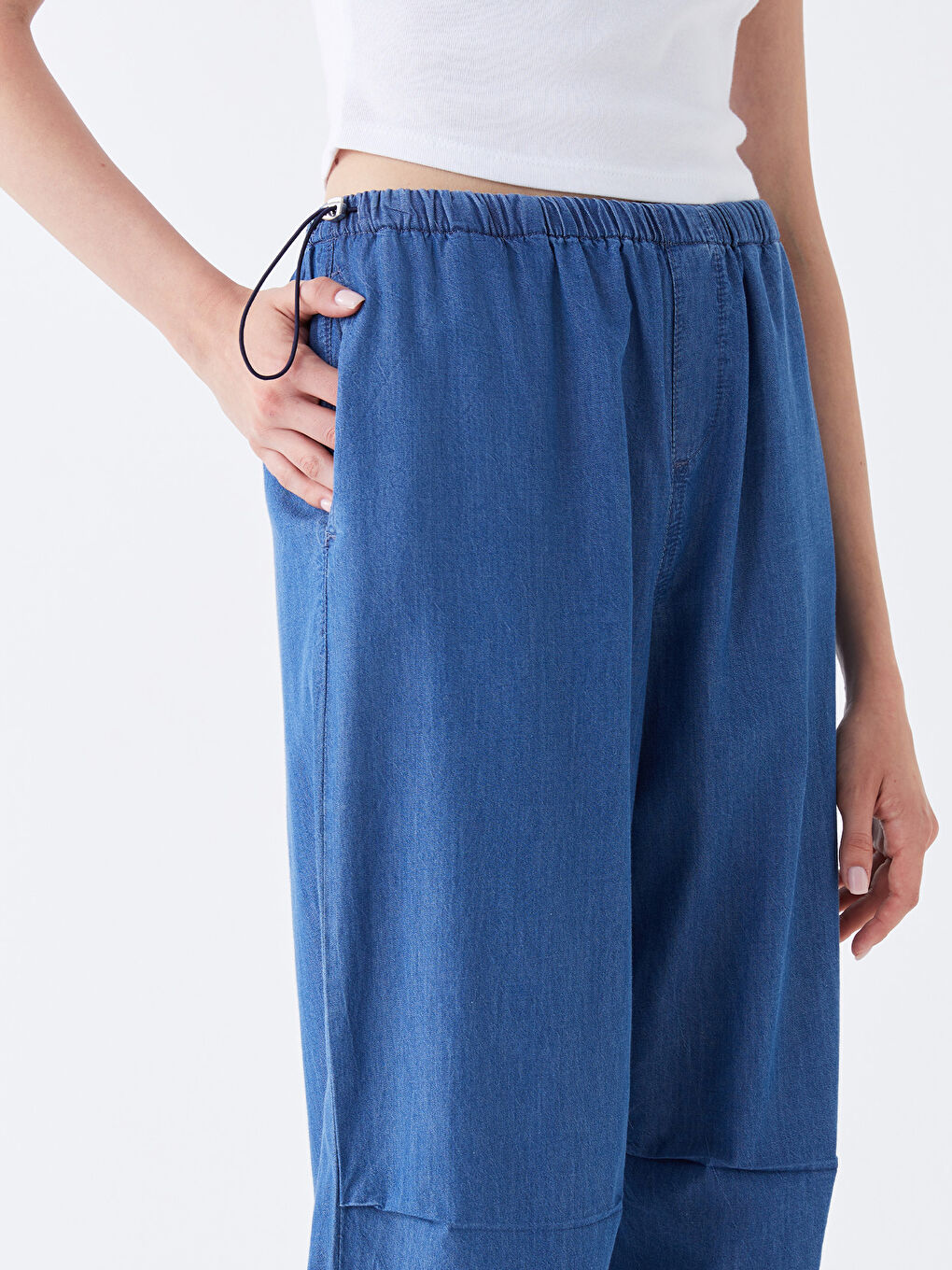LCW Jeans Jeans Für Damen Mit Elastischem Bund Im Jogginghosen-Stil -S3KG87Z8-507