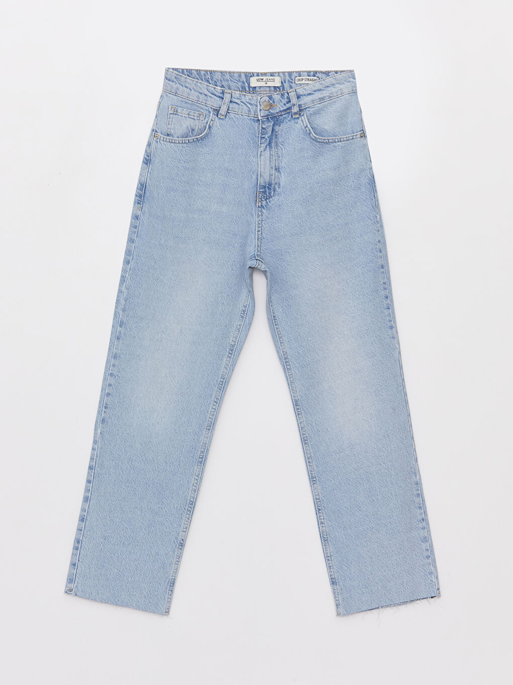 İndigo Yüksek Bel Straight Fit Kadın Jean Pantolon-5