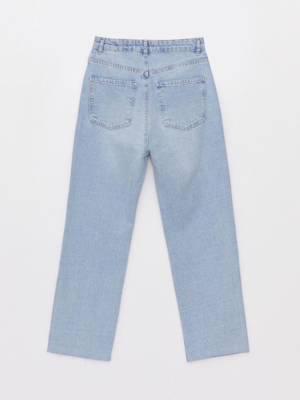 İndigo Yüksek Bel Straight Fit Kadın Jean Pantolon-6