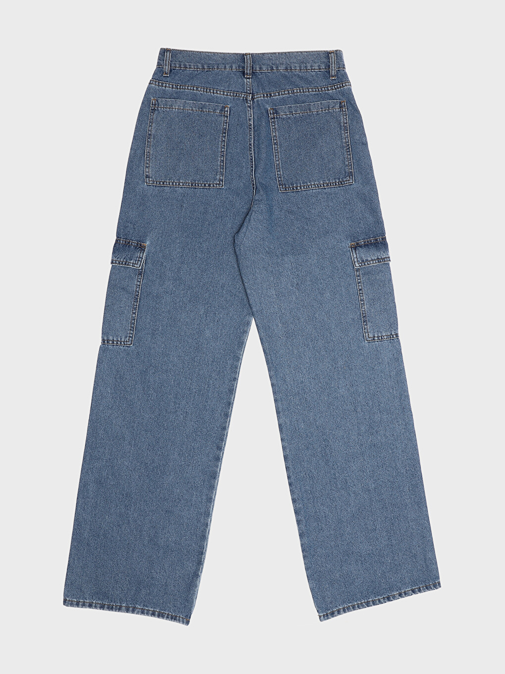 High Waisted Wideleg Women's Cargo Jeans-1
