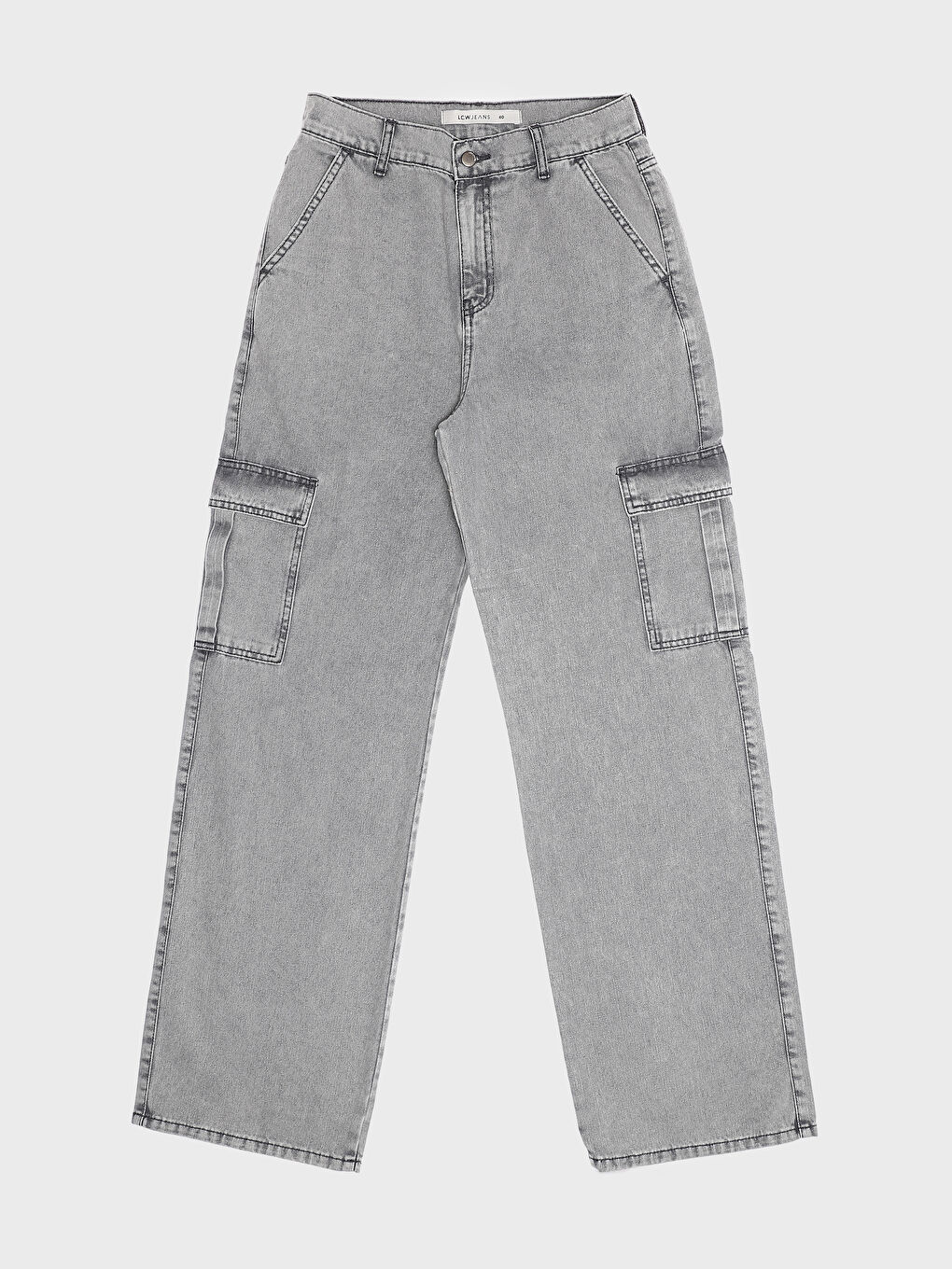 High Waisted Women's Jean Cargo Pants