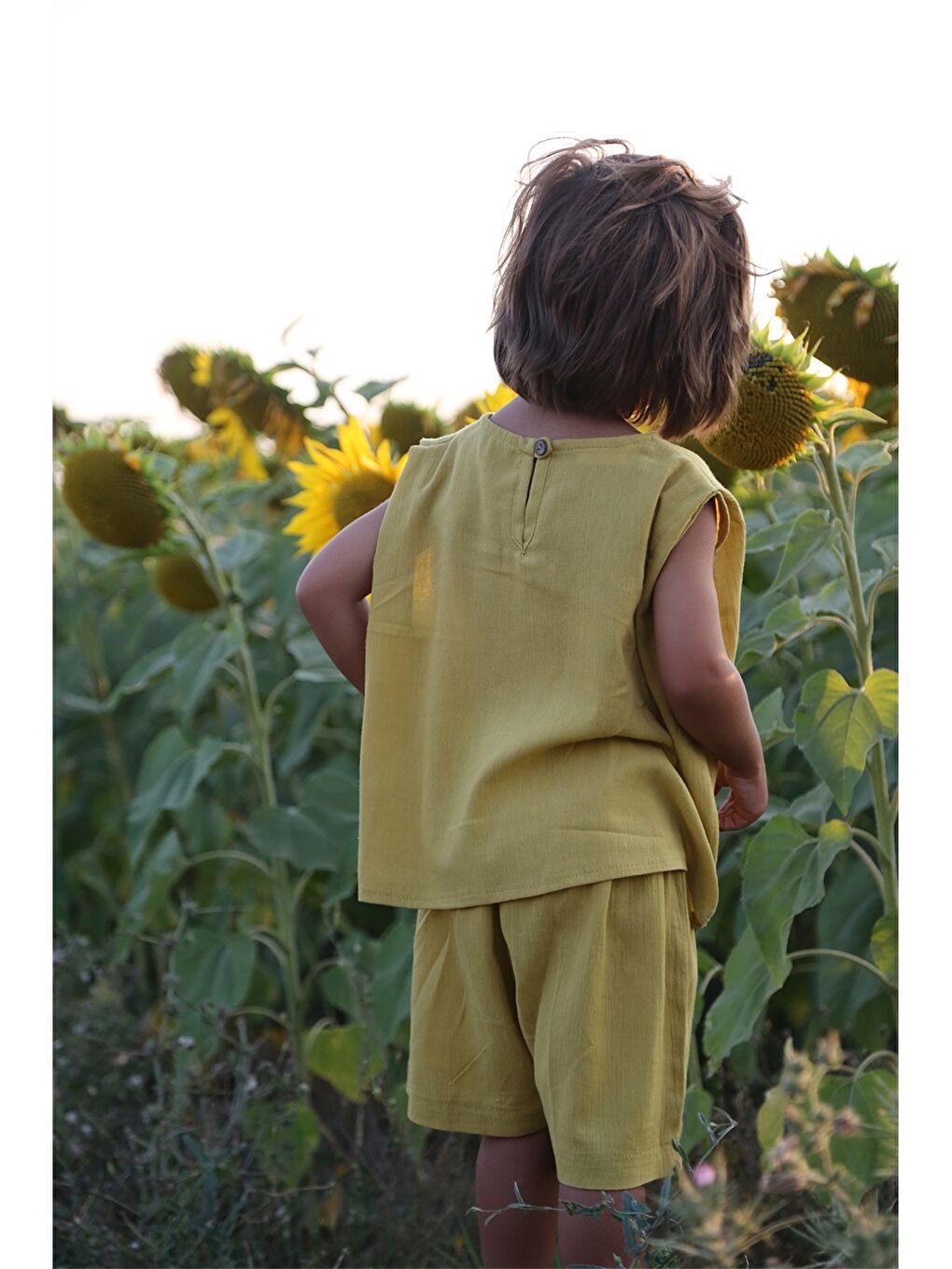 Yeşil Bisiklet Yaka Basic Unisex Bebek 2'li Takım-2