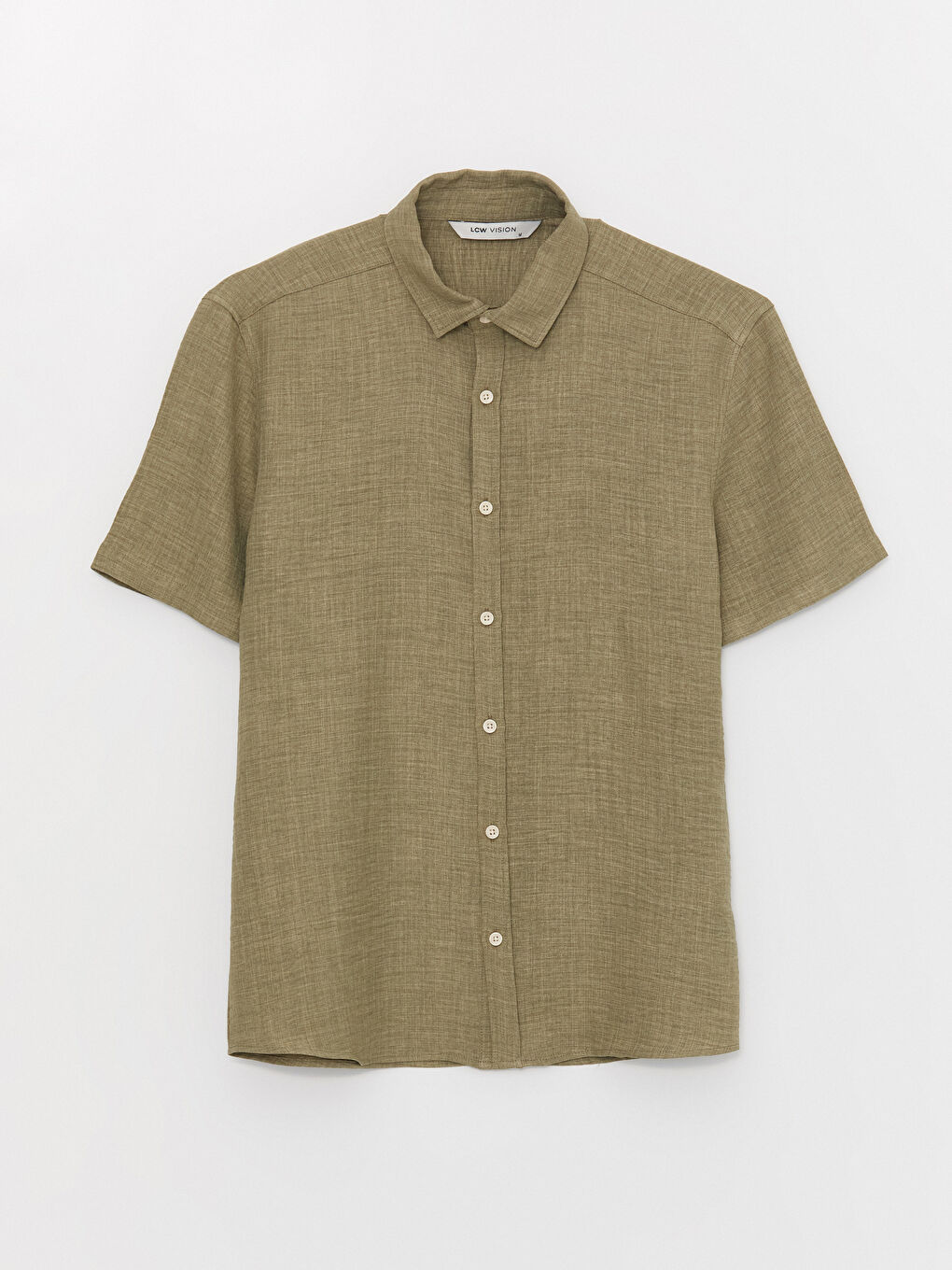 Yeşil Regular Fit Kısa Kollu Erkek Gömlek-5