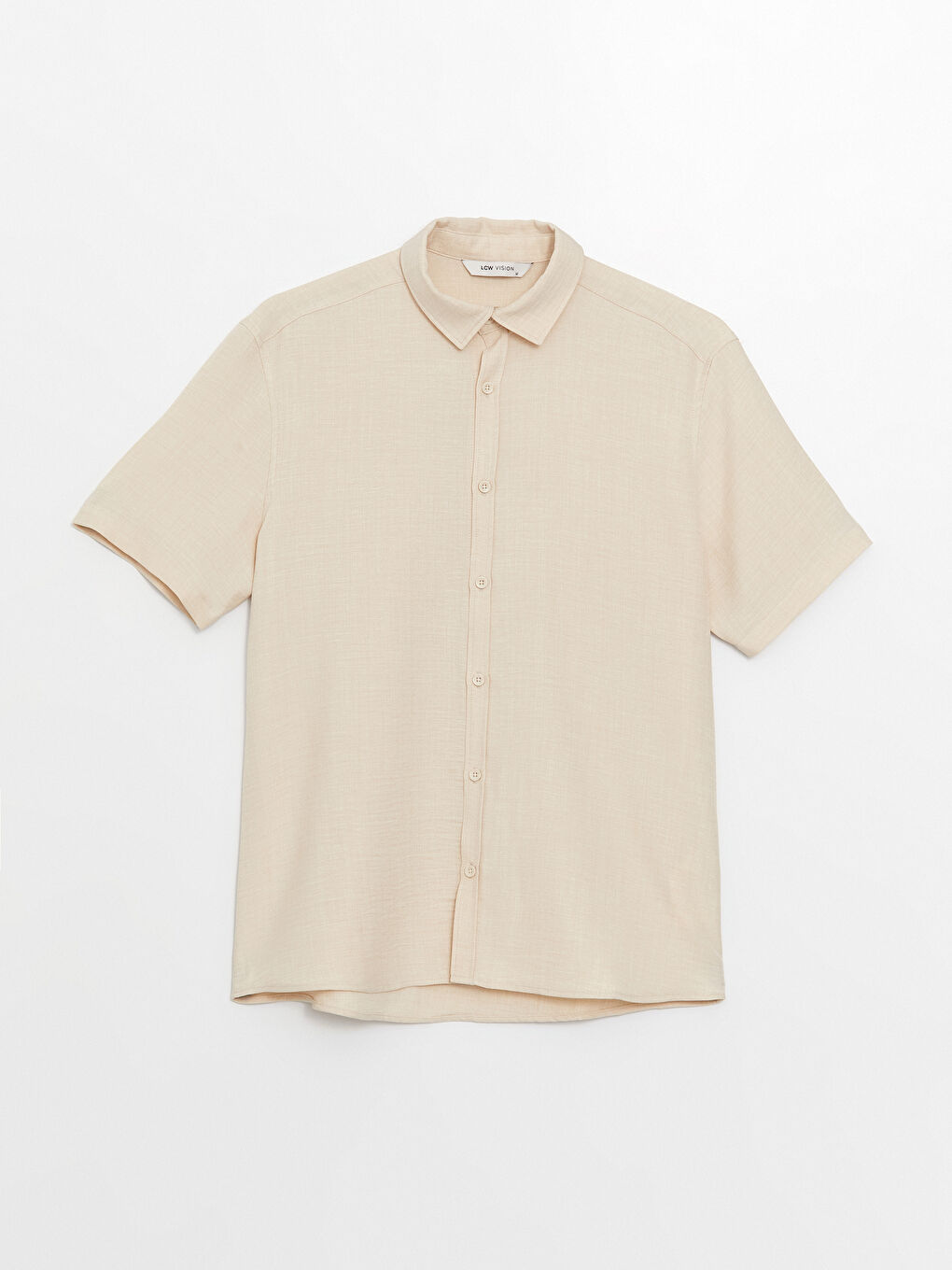 Bej Regular Fit Kısa Kollu Erkek Gömlek-5