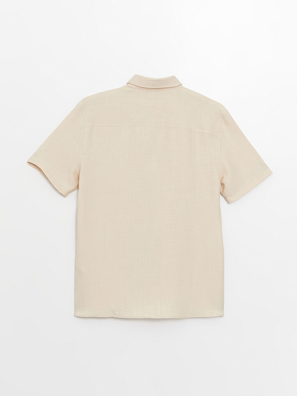 Bej Regular Fit Kısa Kollu Erkek Gömlek-6