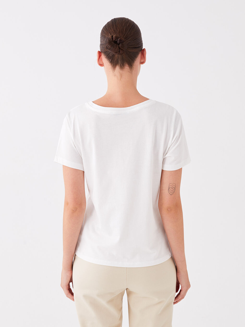 Crew Neck Printed Short Sleeve Women's T-Shirt-4