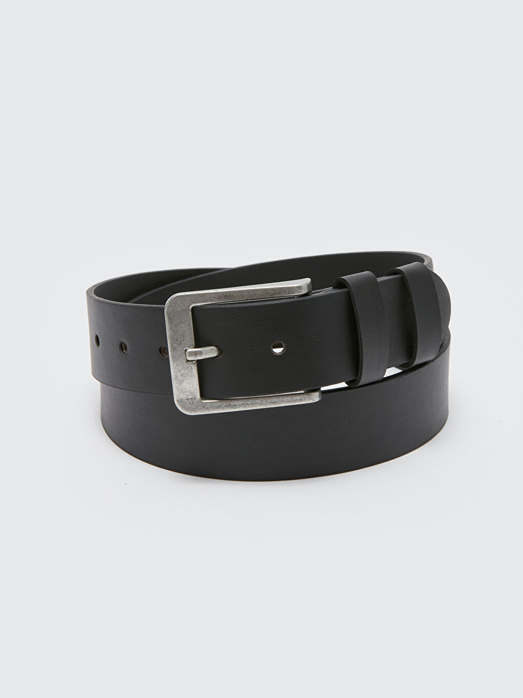 Siyah Deri Görünümlü Erkek Kemer