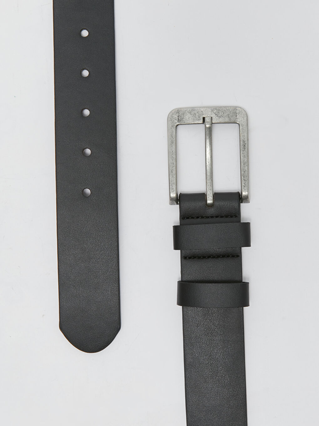 Siyah Deri Görünümlü Erkek Kemer-2