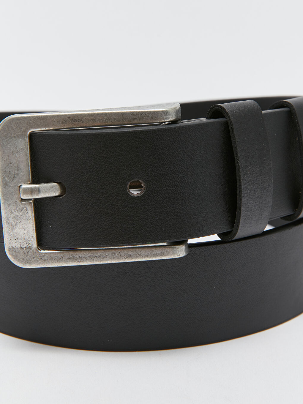 Siyah Deri Görünümlü Erkek Kemer-3