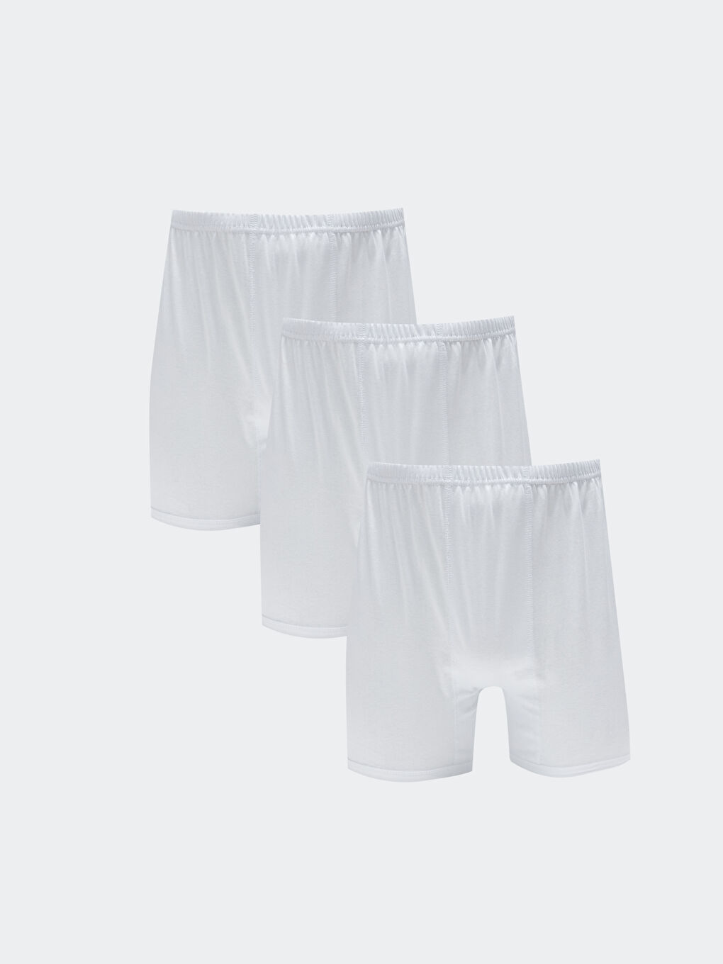 Beyaz Standart Kalıp Erkek Boxer 3'lü