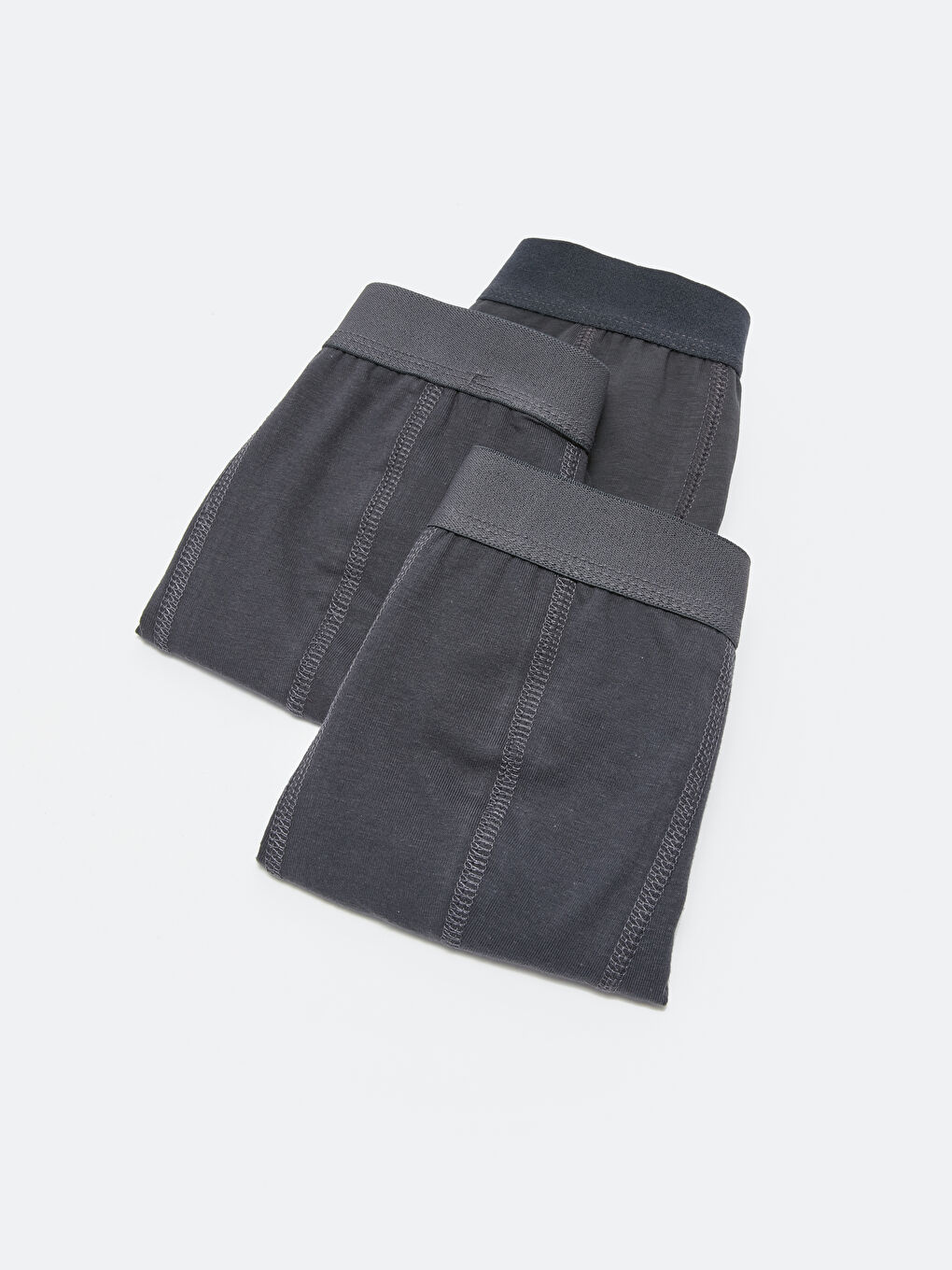 Gri Dar Kalıp Esnek Kumaş Erkek Boxer 3'lü-1