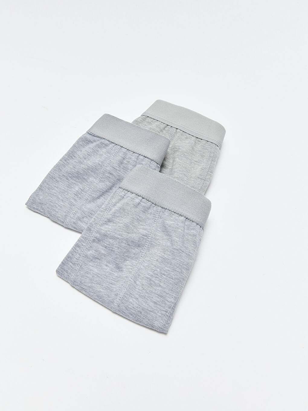 Gri Dar Kalıp Esnek Kumaş Erkek Boxer 3'lü-1