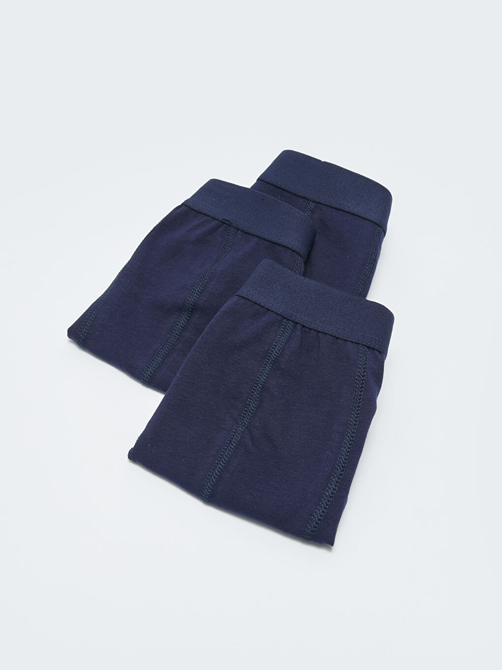 Lacivert Dar Kalıp Esnek Kumaş Erkek Boxer 3'lü-1