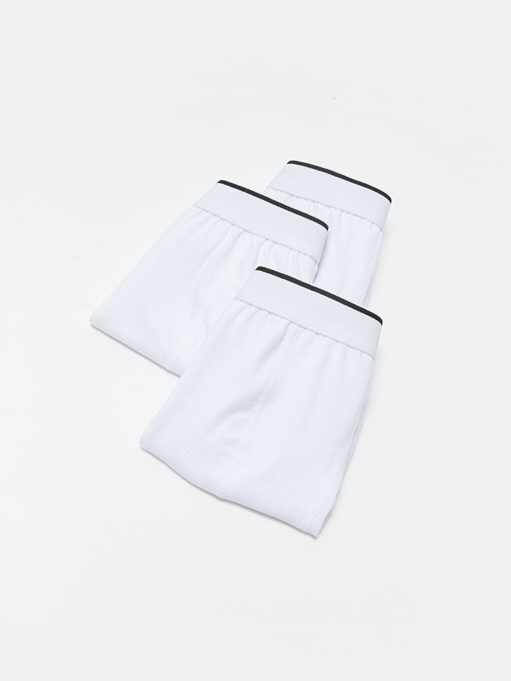 Beyaz Dar Kalıp Esnek Kumaş Erkek Boxer 3'lü-1