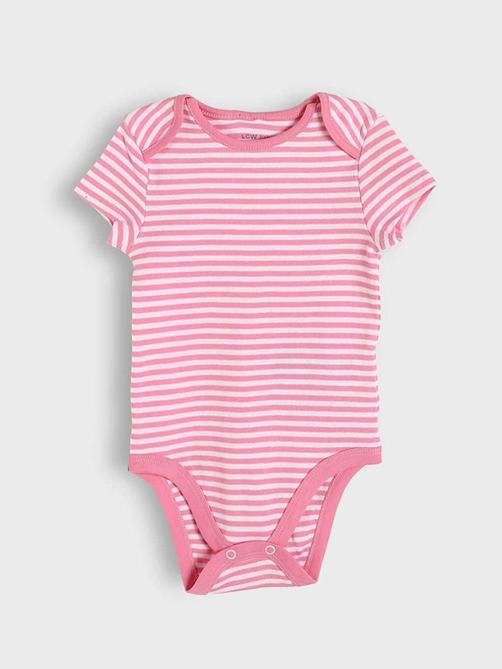 بدلة جسم للبنات الرضع مخططة بزر ضغط - مجموعة من قطعتين-1