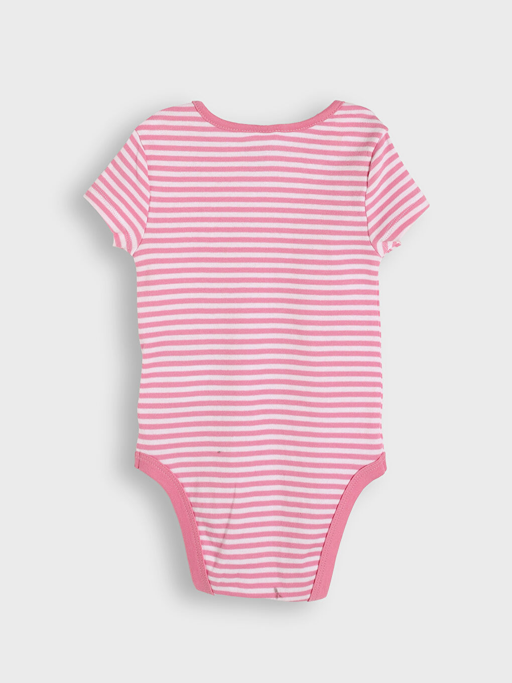 بدلة جسم للبنات الرضع مخططة بزر ضغط - مجموعة من قطعتين-3